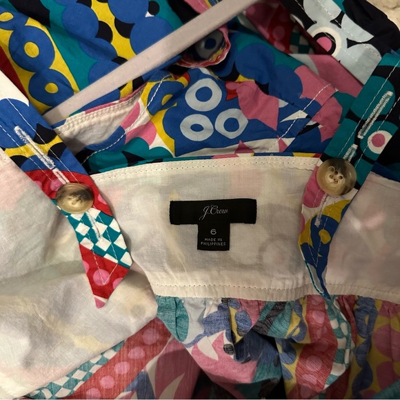 J CREW TALITHA RATTI APRON KALEIDOSCOPE FLORAL POPLIN TIERS MAXI DRESS size 6 - Picture 11 of 13